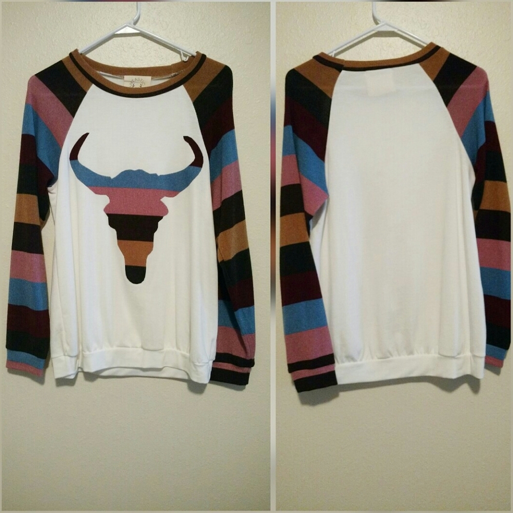 NWOT Fantastic Fawn Cow Skull Sweater from FF